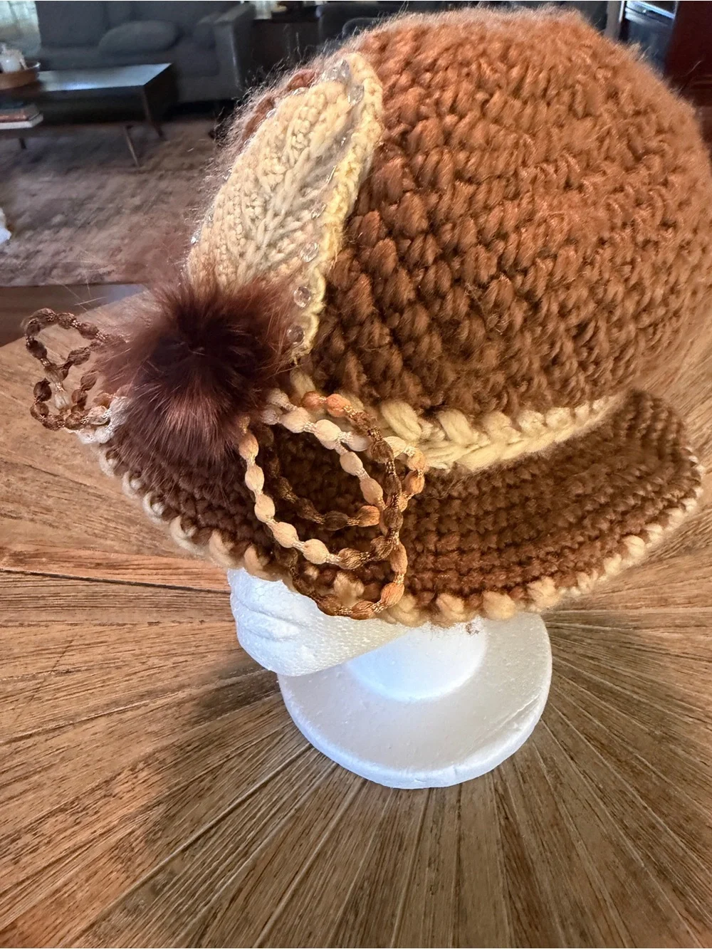 Vintage Hat British Lady Cloche Hat Brown Downton Abbey Granny Halloween Costume